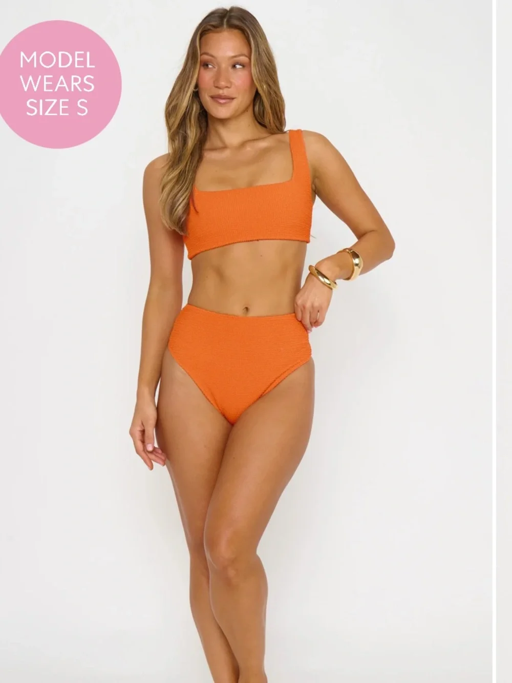 Hot Tub Top High-Waist Bikini Set - Orange top size large show me your mumu